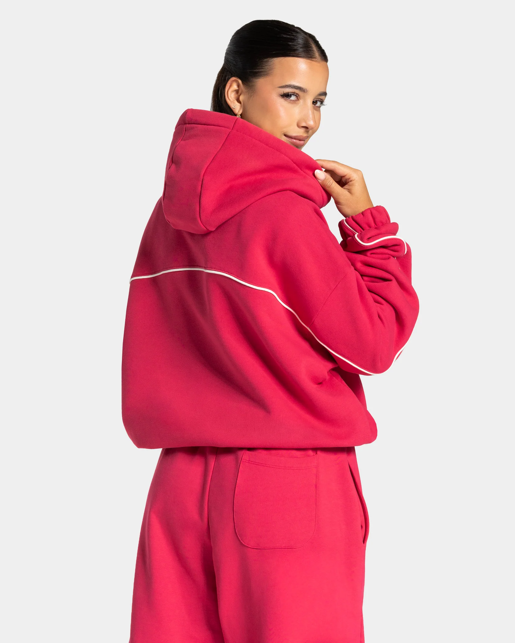 Contrastline Hooded Sweater "Berry" - Image 2