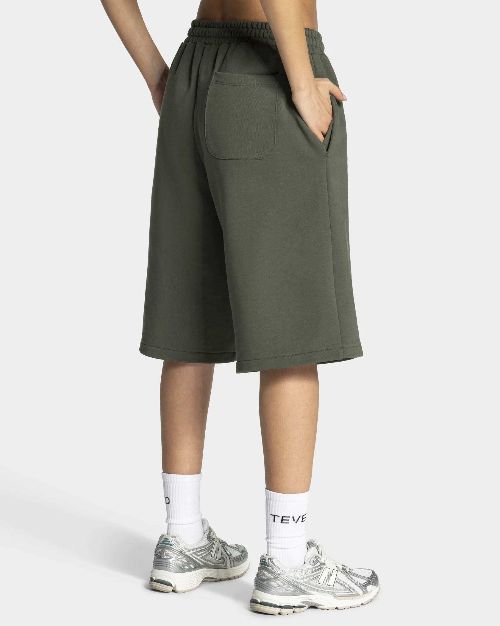 Contrastline Oversized Jorts "Khaki" - Image 2