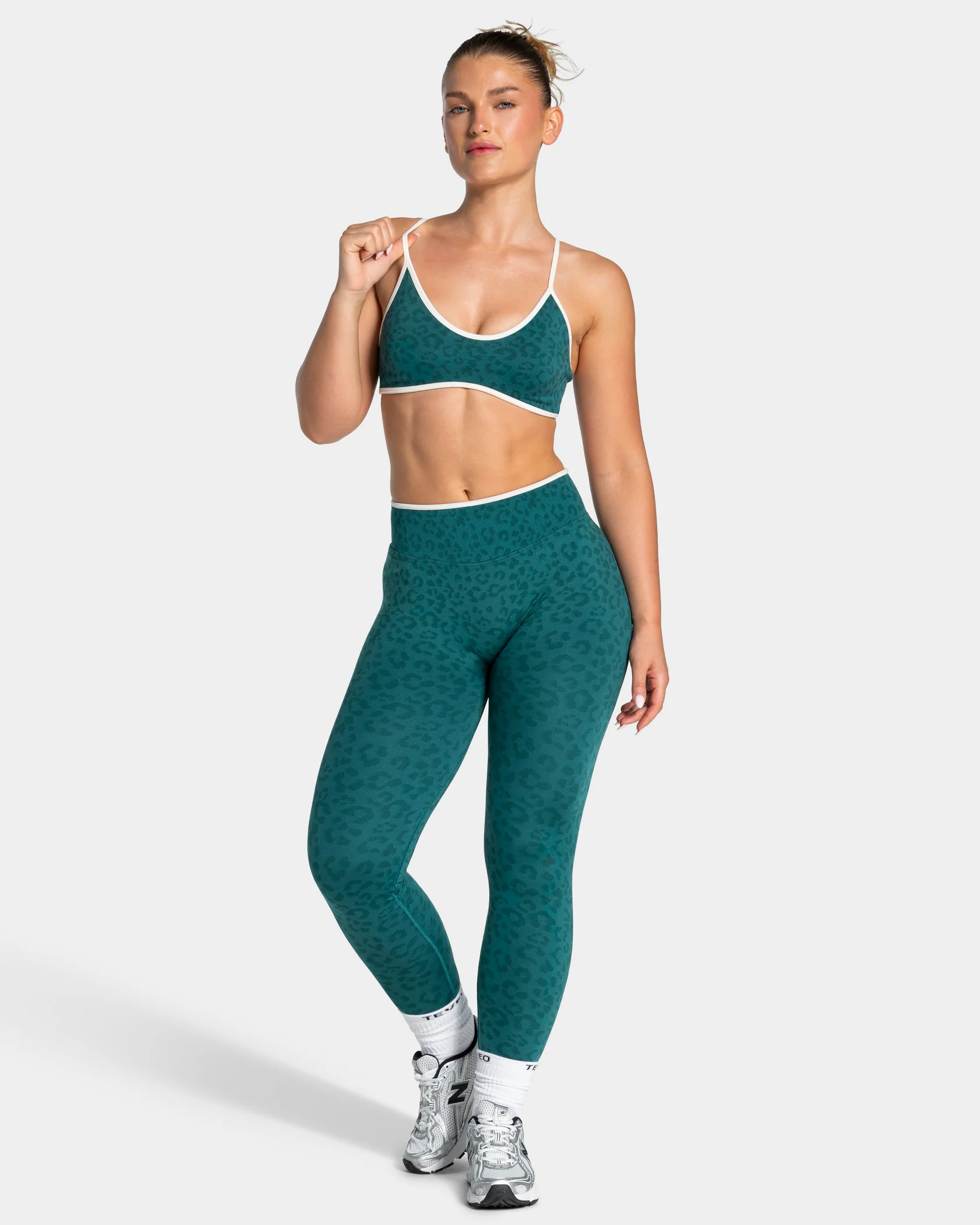 Contrastline Sculpt Scrunch Leggings "Leo Petrol" - Image 3