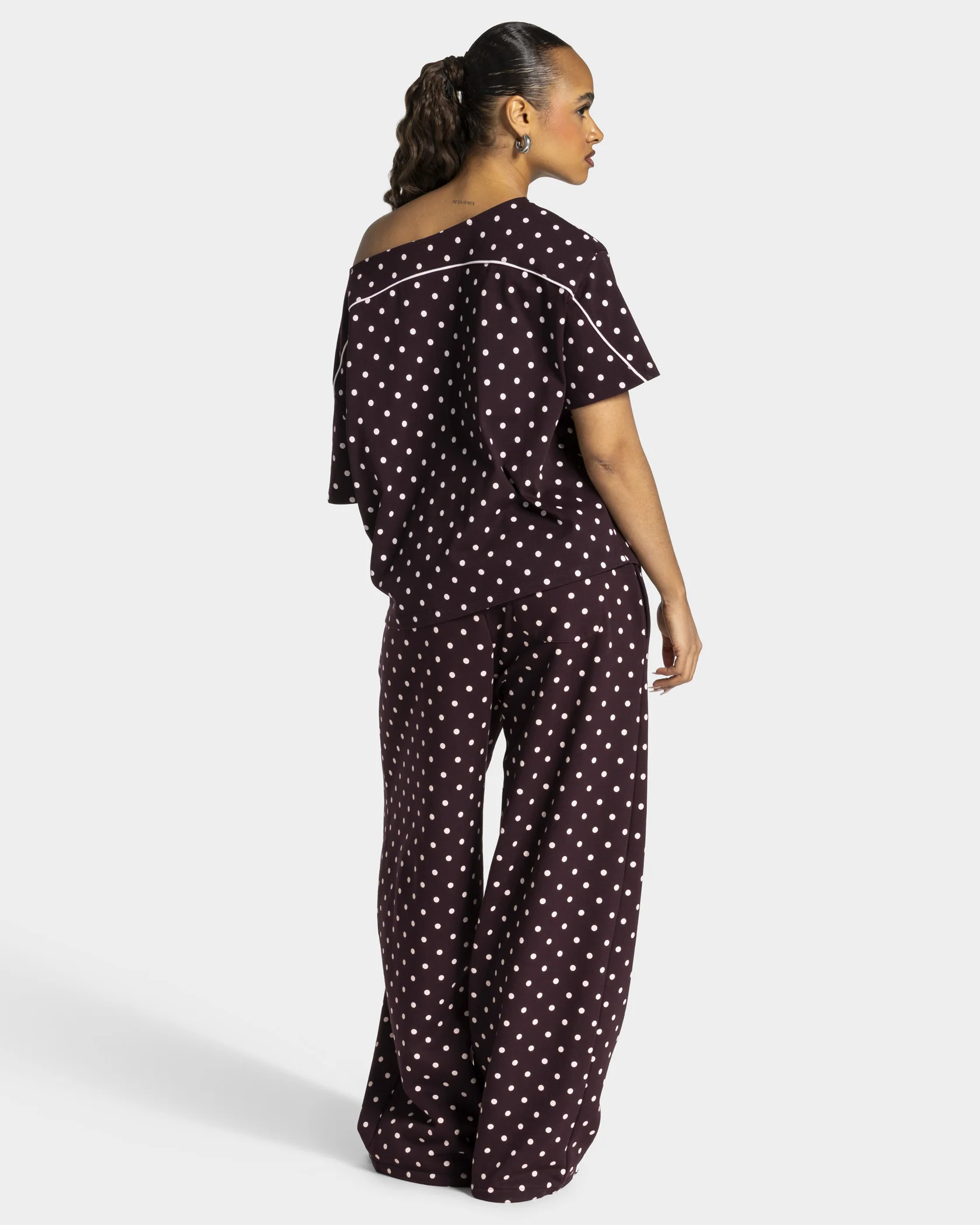 Contrastline Wide Leg Jogger "Polkadot Merlot" - Image 5