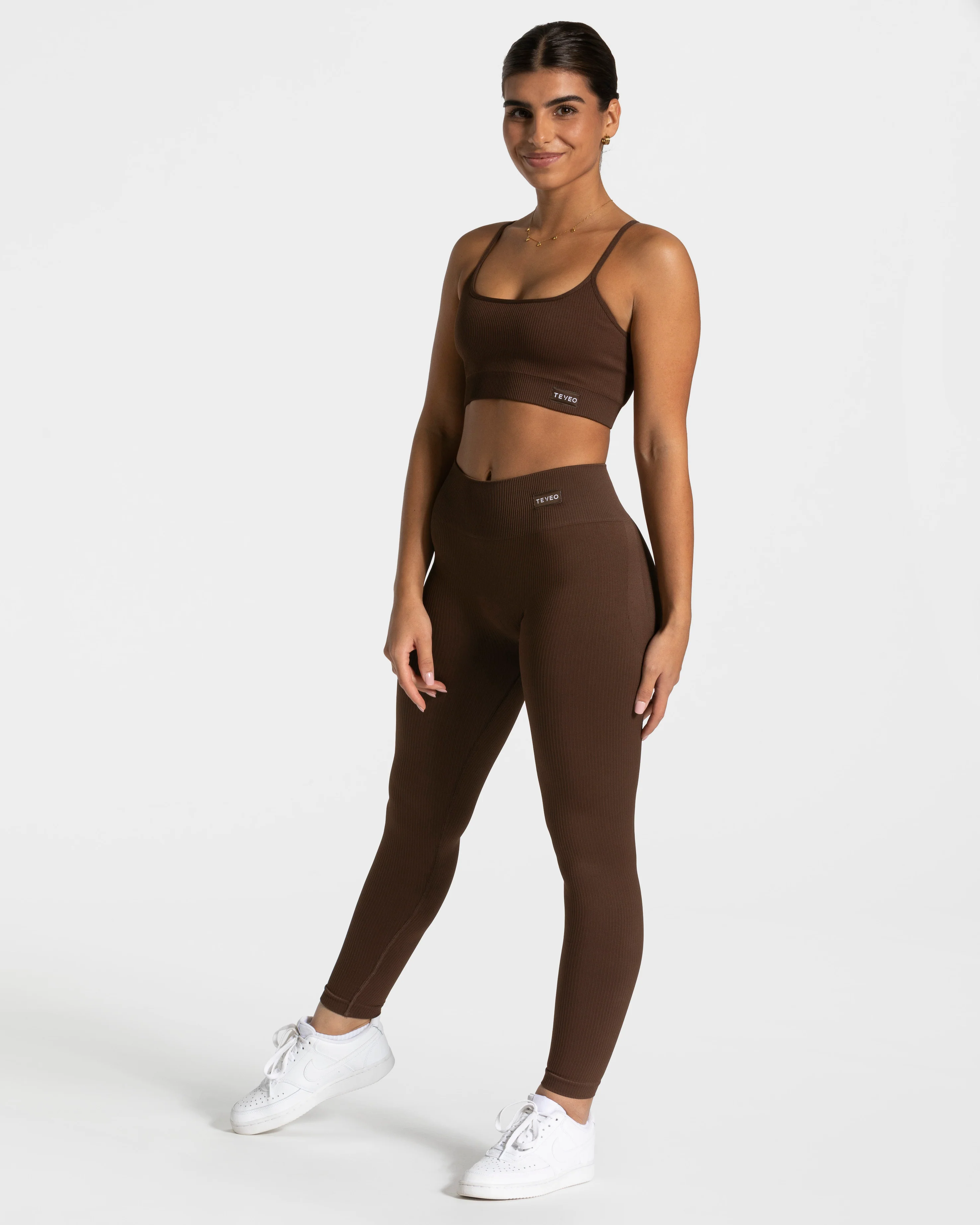 Elegant Scrunch Leggings "Dunkelbraun" - Image 3