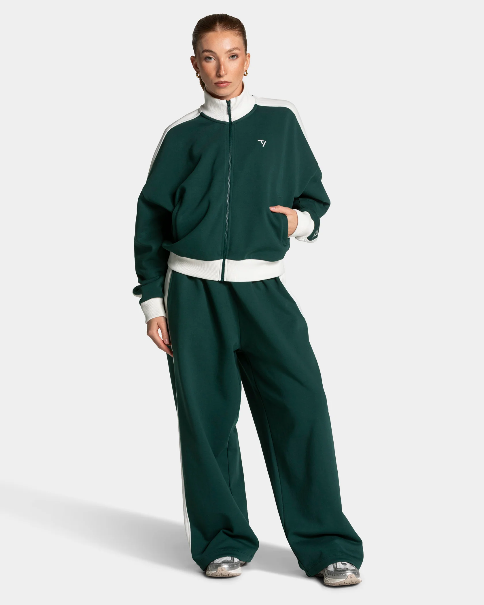 Football Zip Jacke "Dunkelgrün" - Image 3