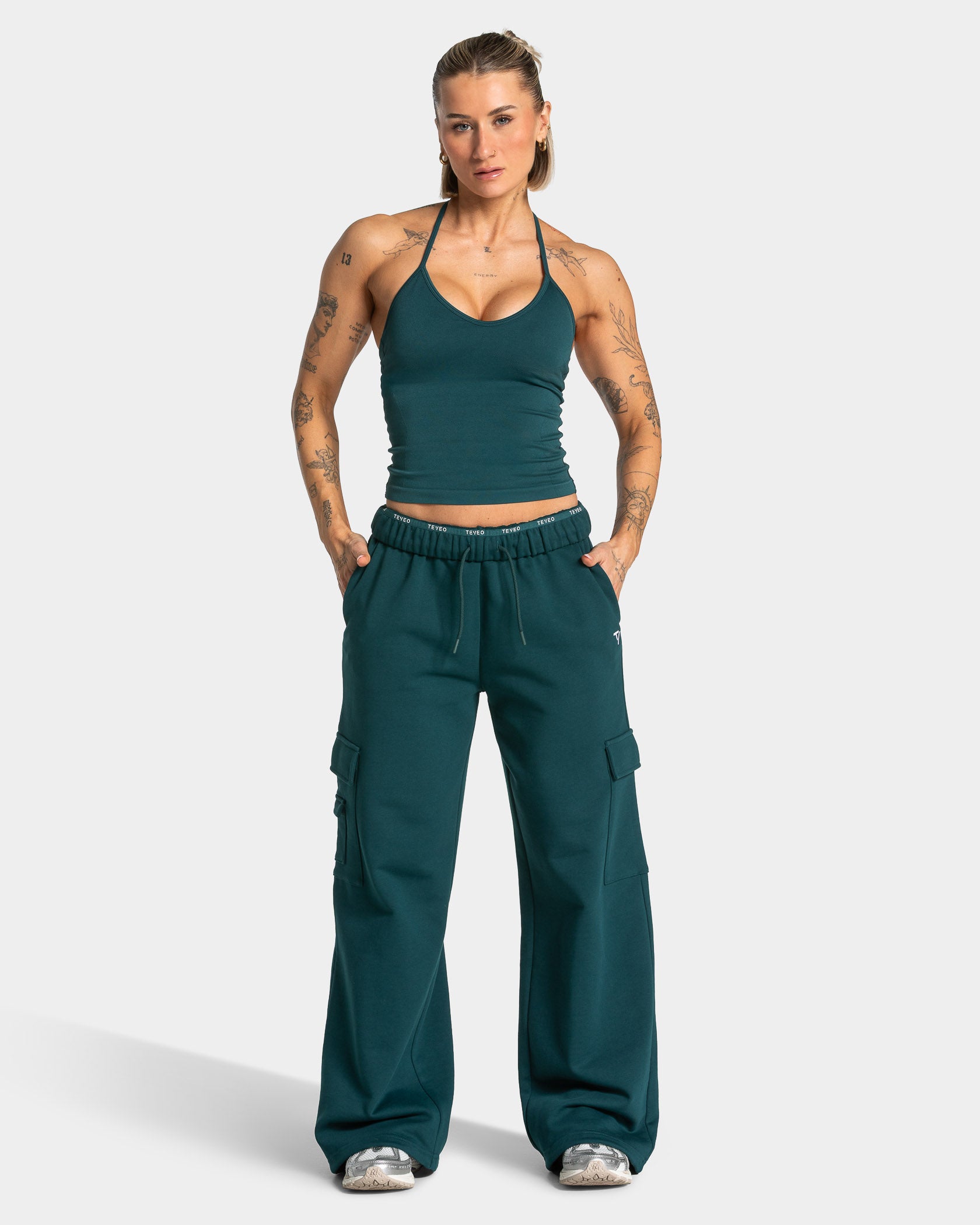 Lift Wide Leg Cargo Jogger "Teal" - Image 3