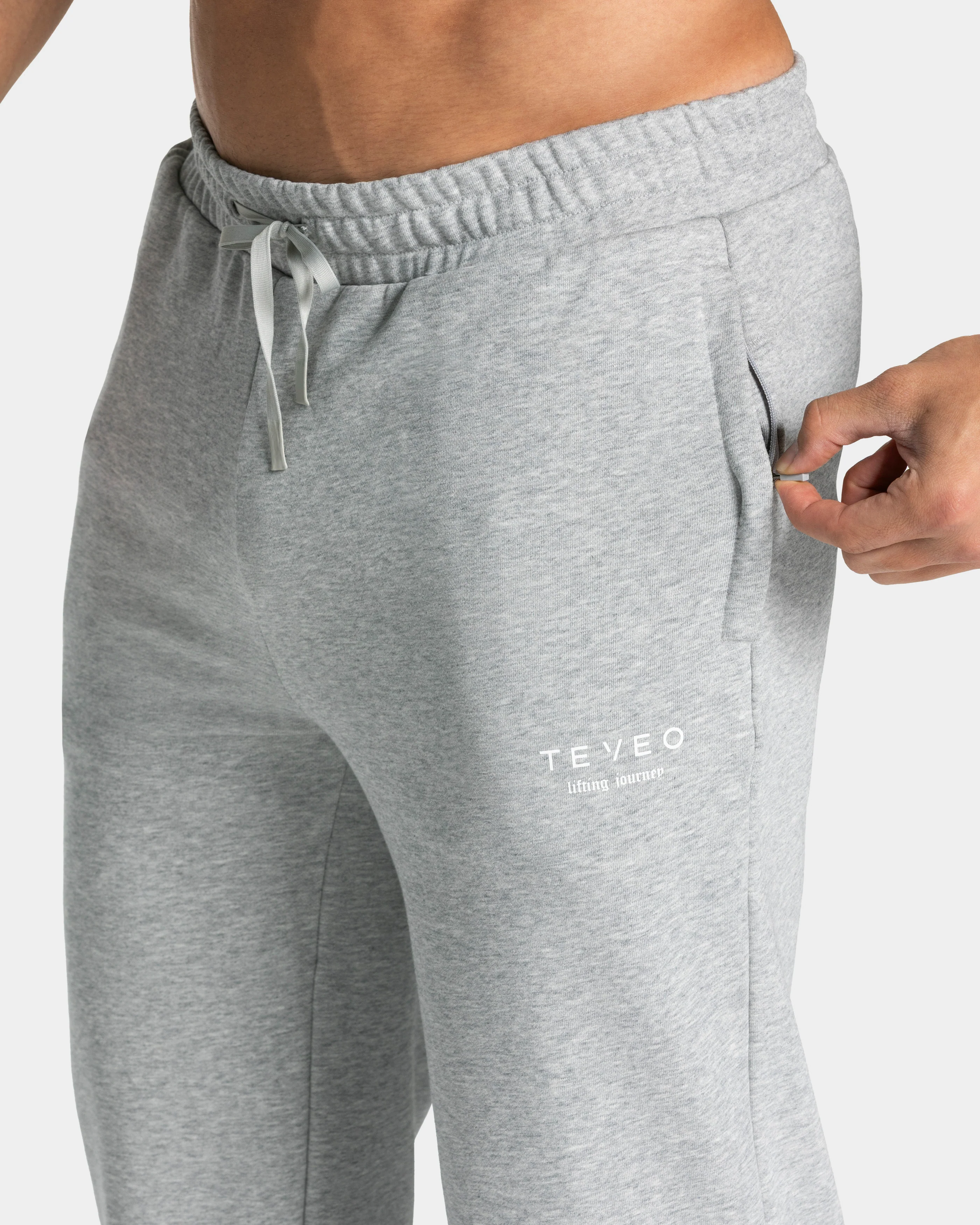 Lifting Journey Straight Leg Jogger "Hellgrau Meliert" - Image 4