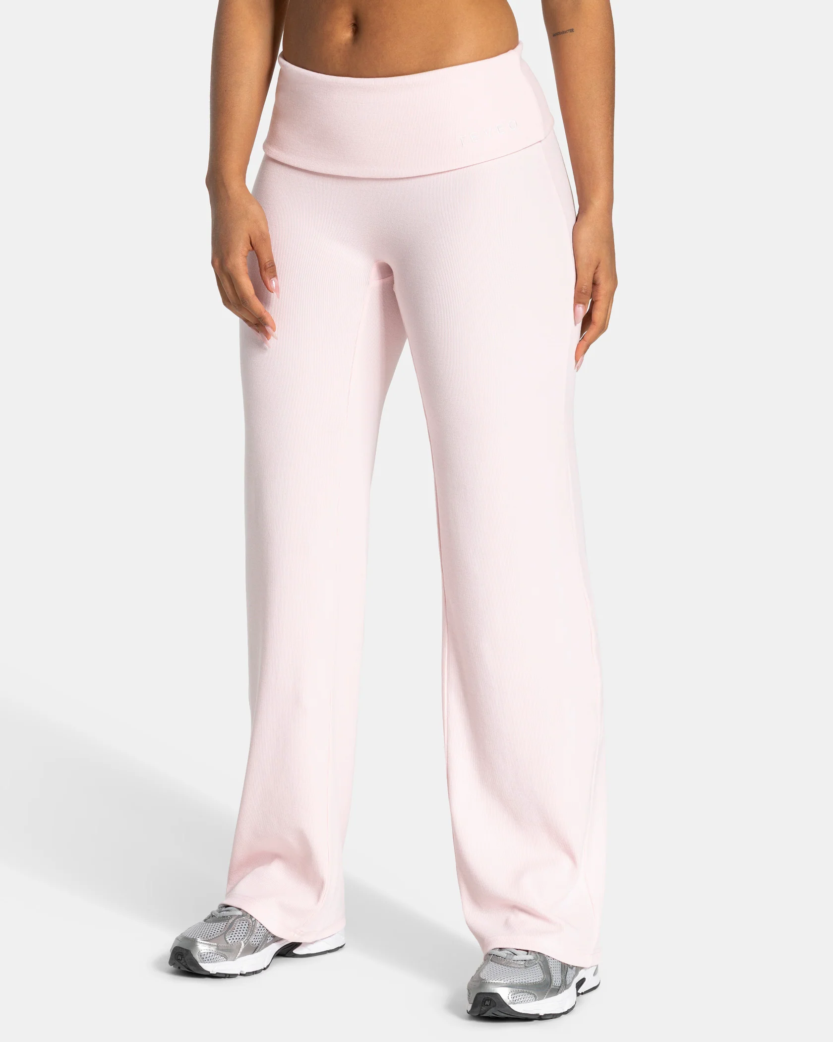 Soft Ribbed Foldover Straight Leg Pants Regular ''Blossom''