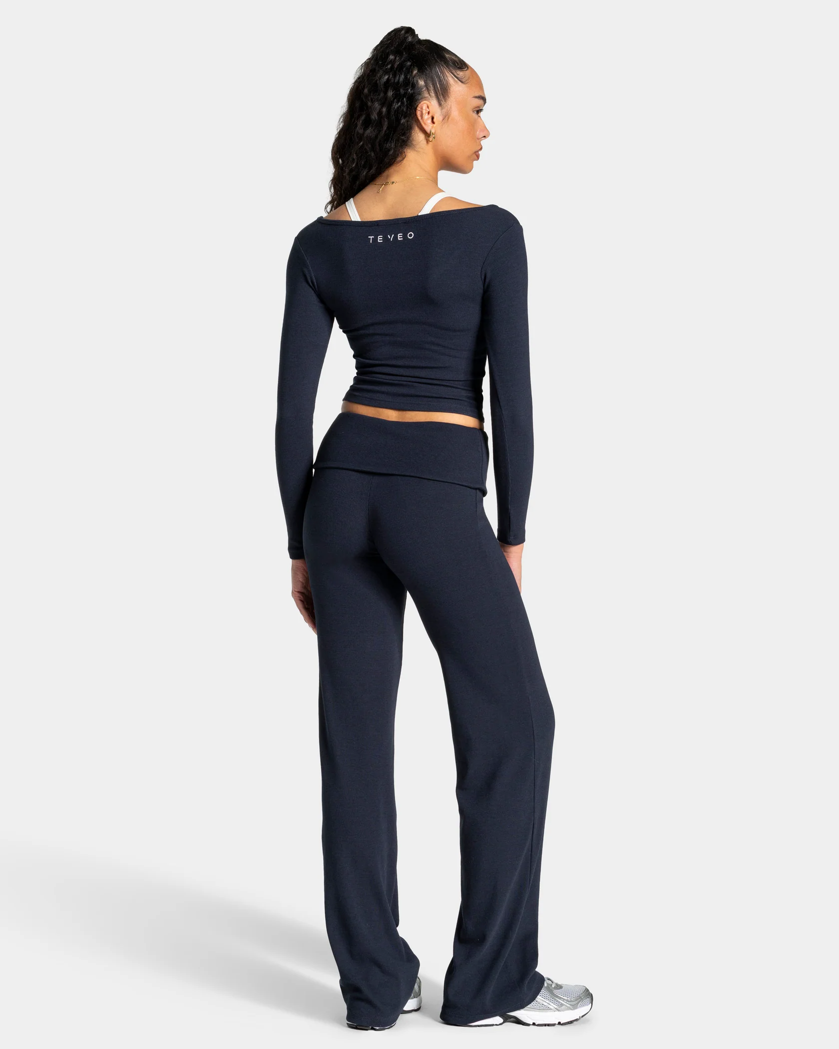 Soft Ribbed Foldover Straight Leg Pants Regular ''Midnight'' - Image 5
