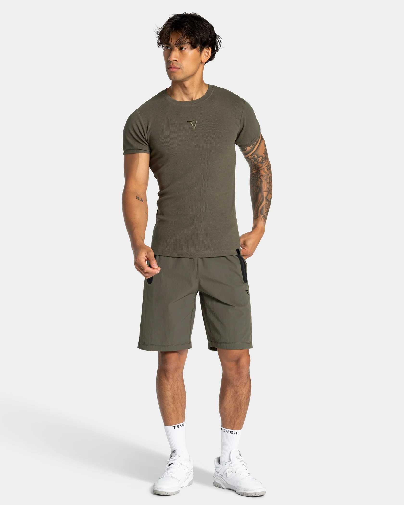 Workout Ribbed T-Shirt "Olive" - Image 3