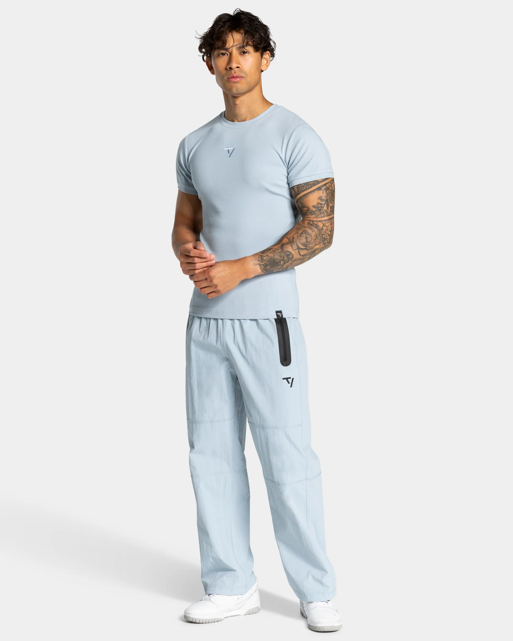 Workout Ribbed T-Shirt "Stahlblau" - Image 3