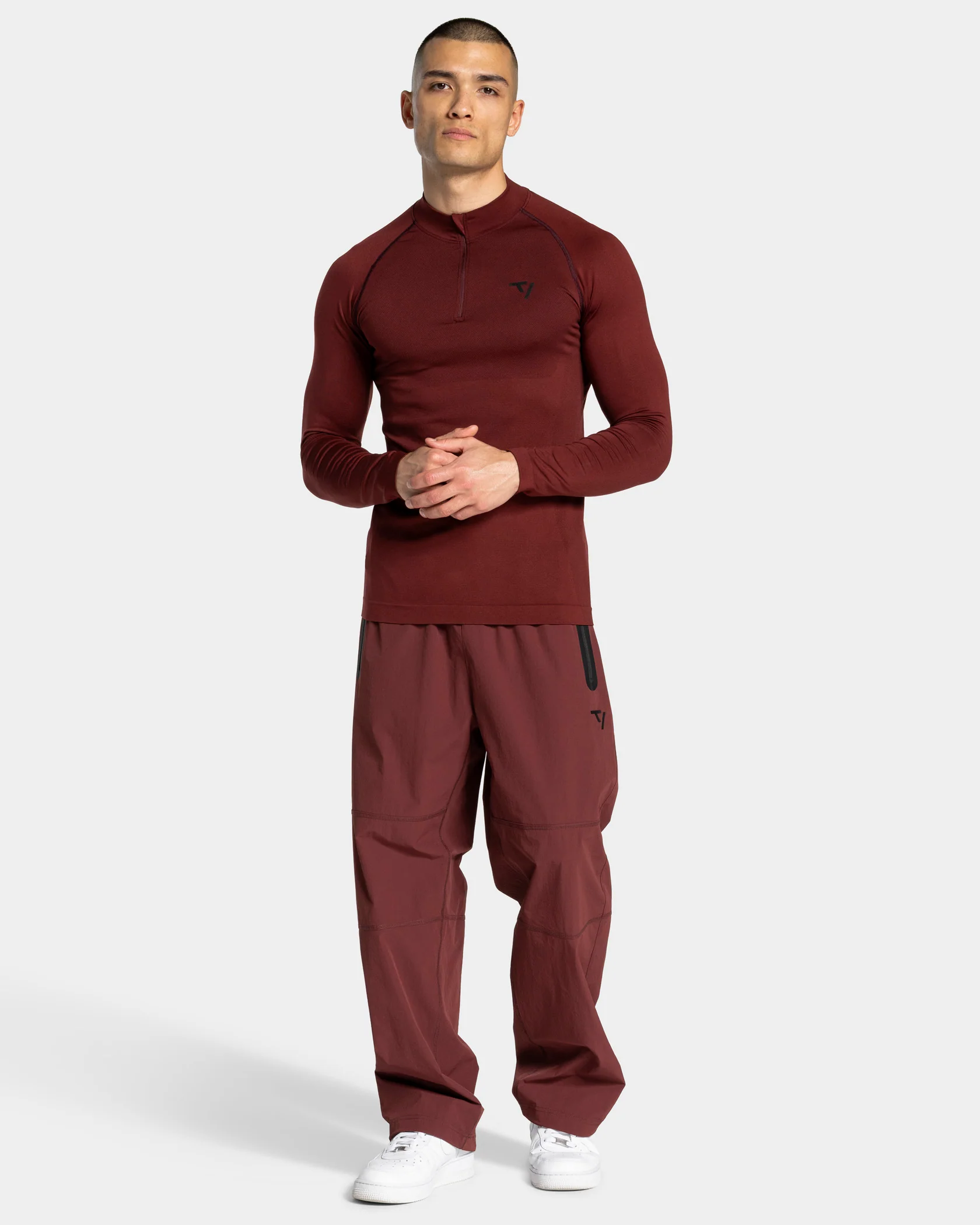 Workout Seamless Half Zip Longsleeve "Merlot" - Image 3