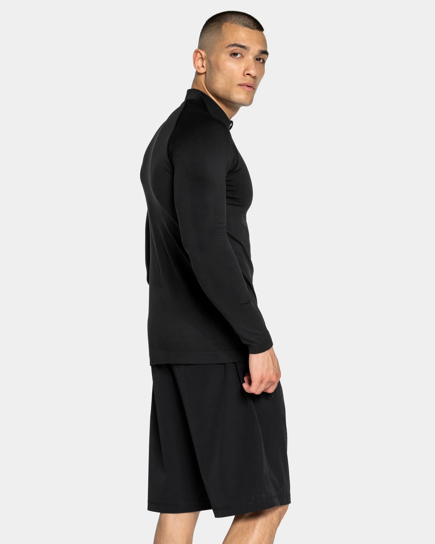 Workout Seamless Half Zip Longsleeve "Schwarz - Anthrazit" - Image 2