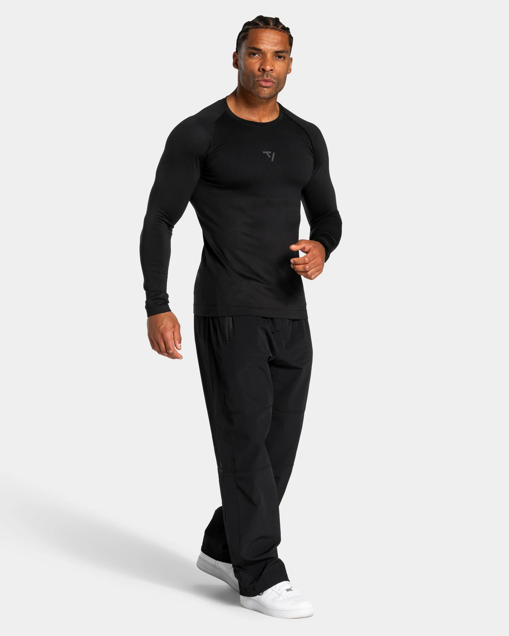 Workout Seamless Longsleeve "Schwarz - Anthrazit" - Image 3
