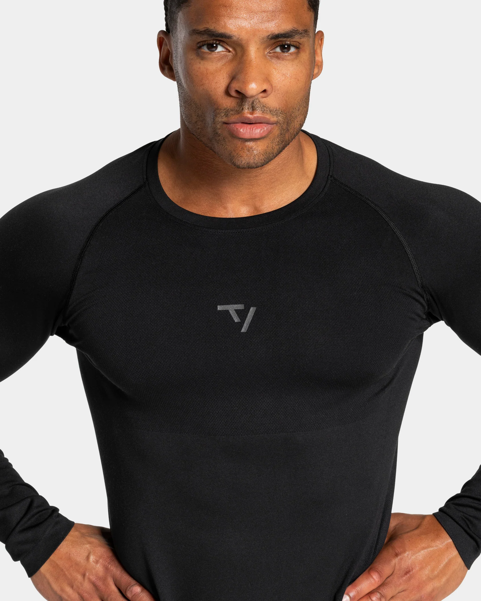 Workout Seamless Longsleeve "Schwarz - Anthrazit" - Image 4